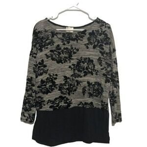Misia Floral Velvet Embossed Layered Tunic Size S